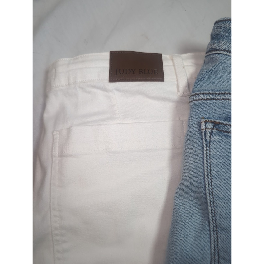 2x Judy Blue Shorts Womens 3XL Mom Denim Elastic Waist Distressed Denim - Picture 3 of 15